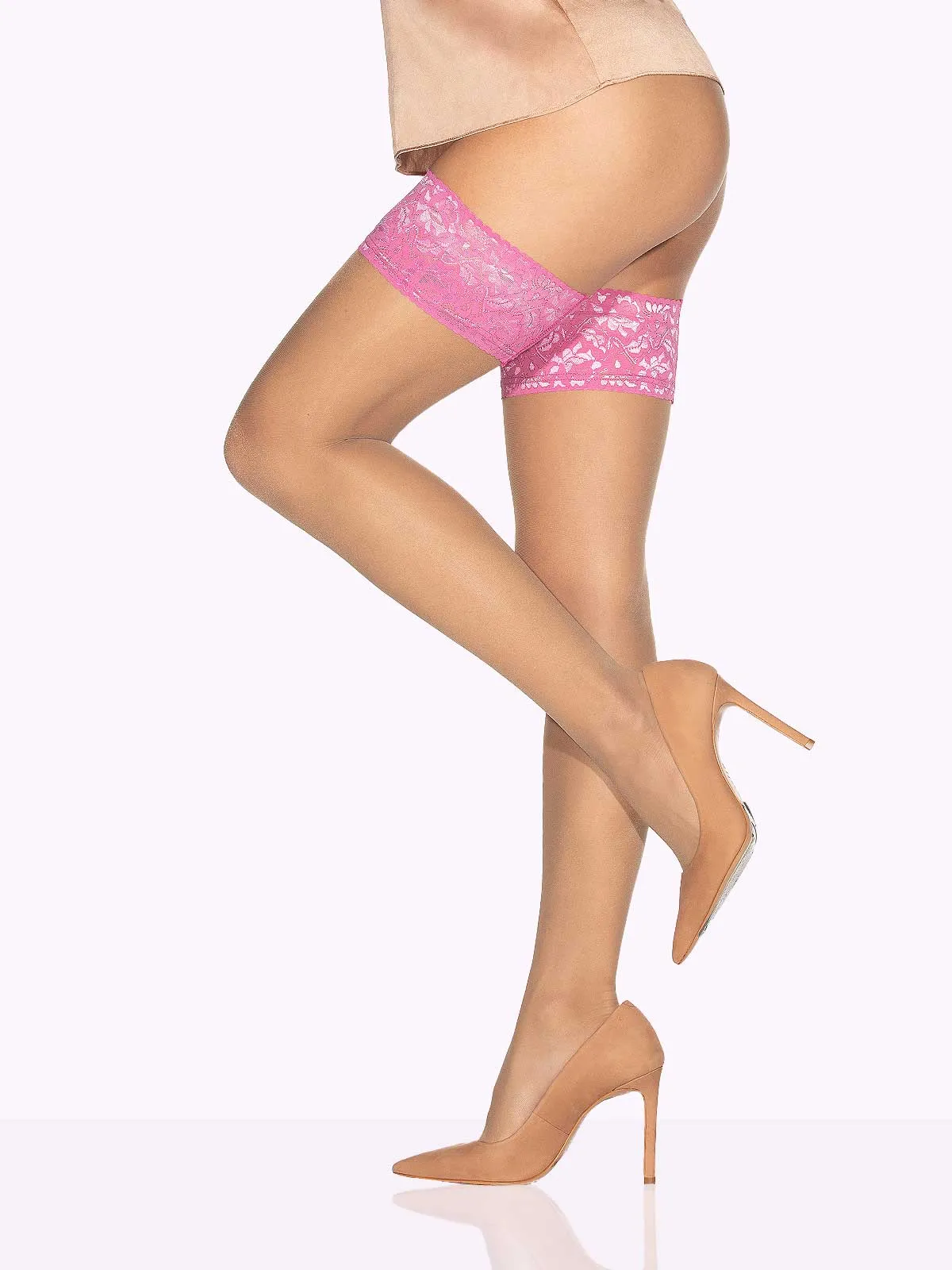 PRISCILLA Color Lace Top Thigh Highs