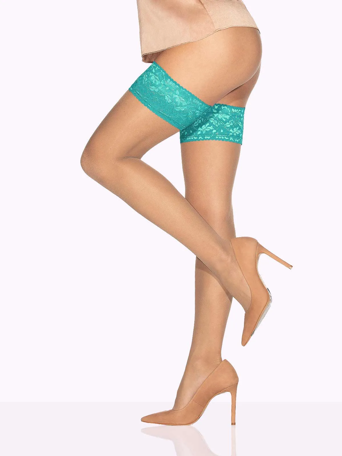 PRISCILLA Color Lace Top Thigh Highs