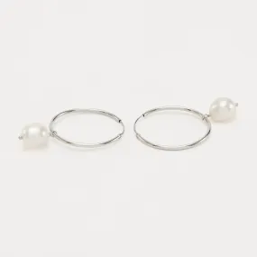Rebecca Pearl Hoops Replacement Pearl (Silver)