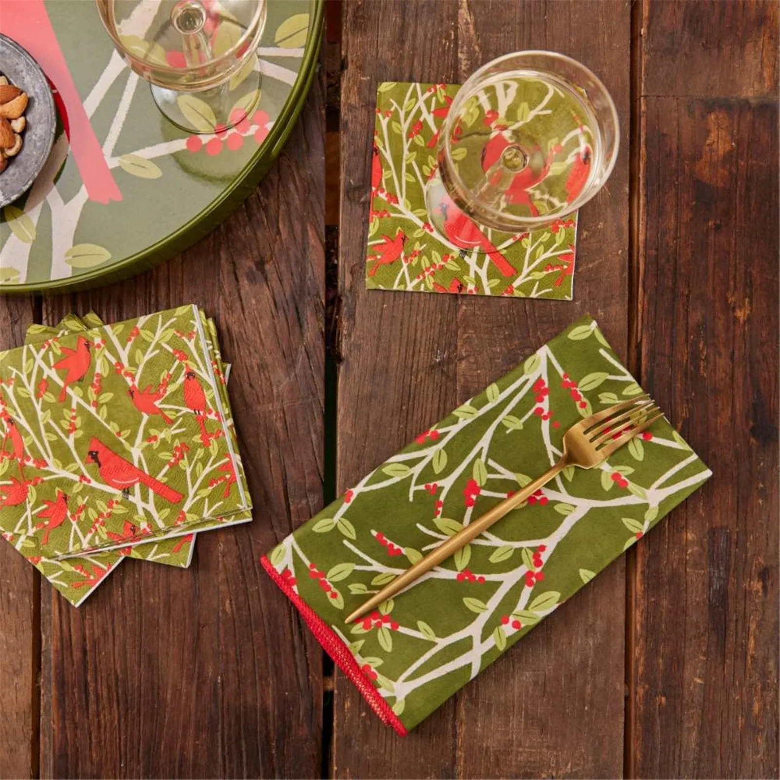 Red Cardinal Paper Cocktail Napkins (Pack of 20)