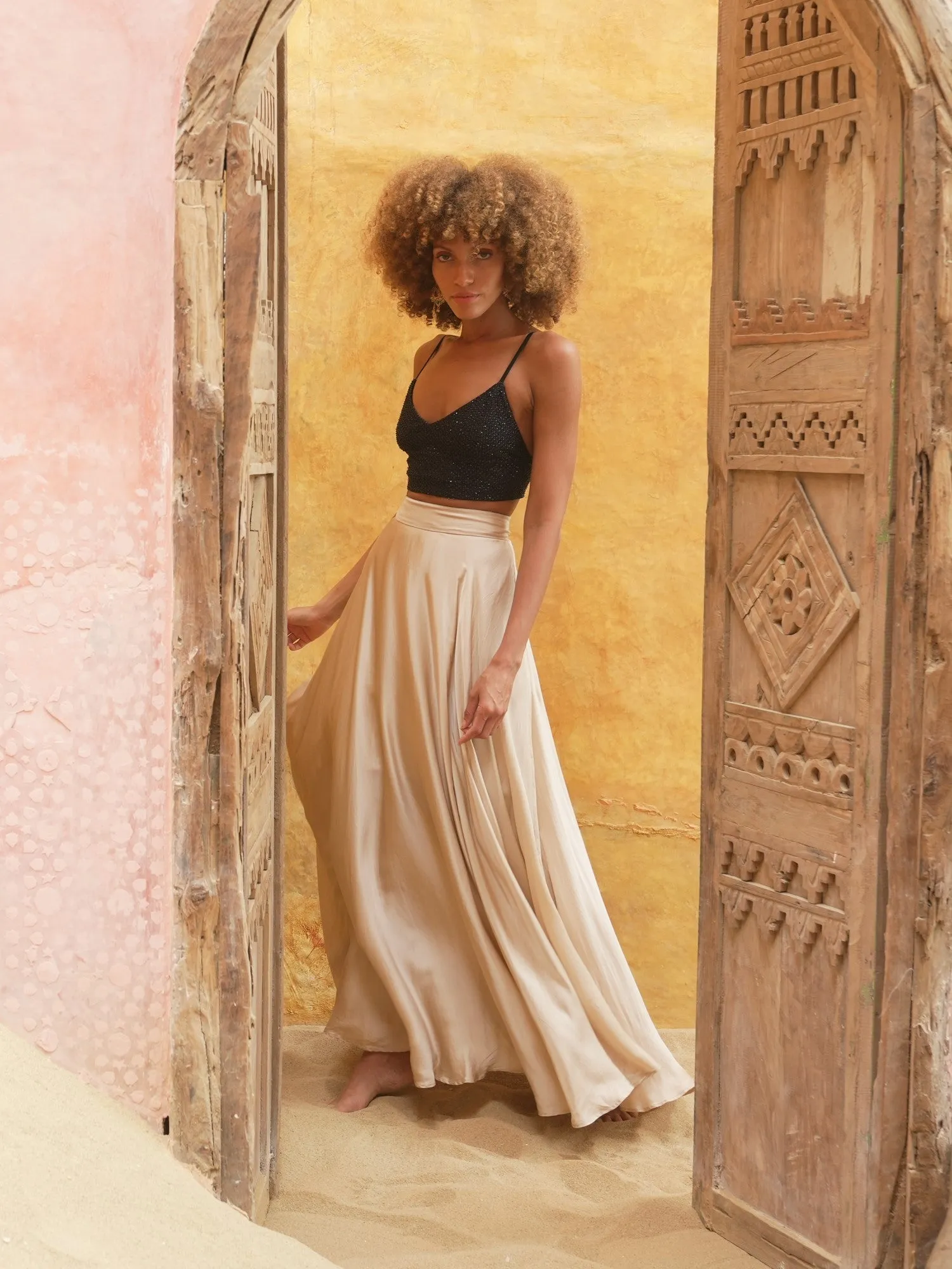 Satin Maxi Skirt
