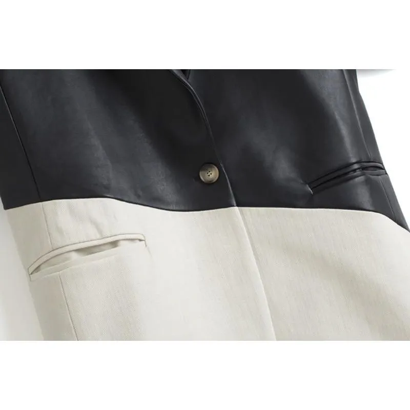 The Darla Faux Leather Long Sleeve Blazer