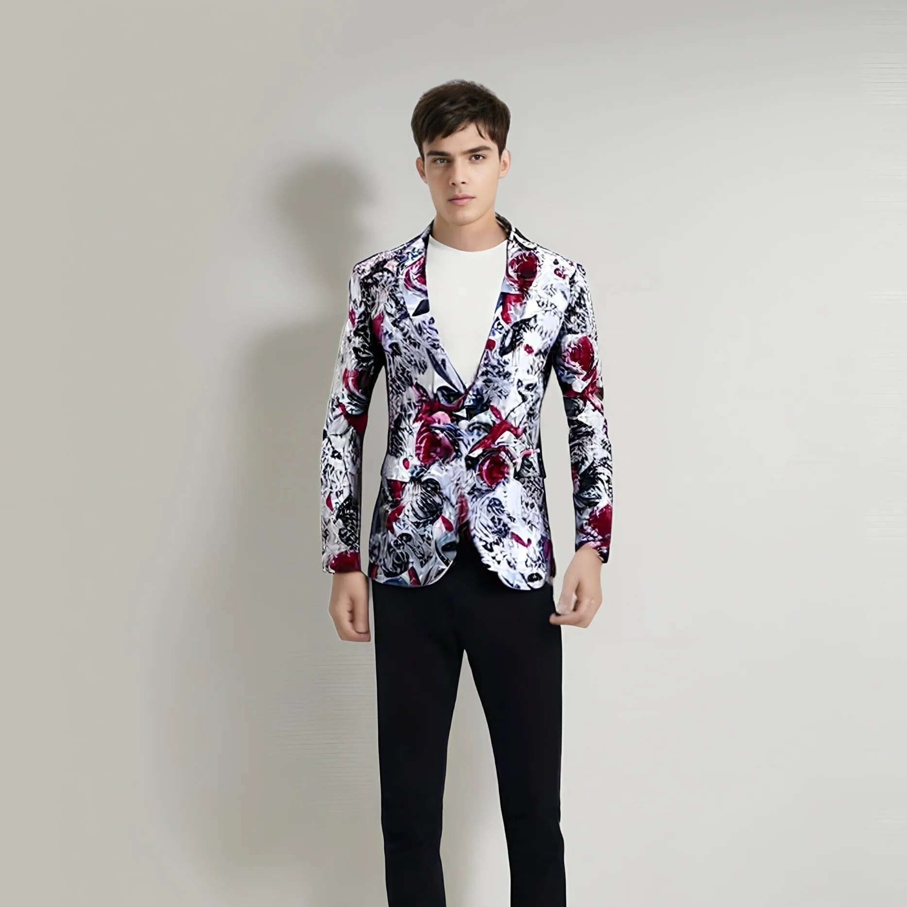 The Vega Slim Fit Blazer Suit Jacket - Ruby