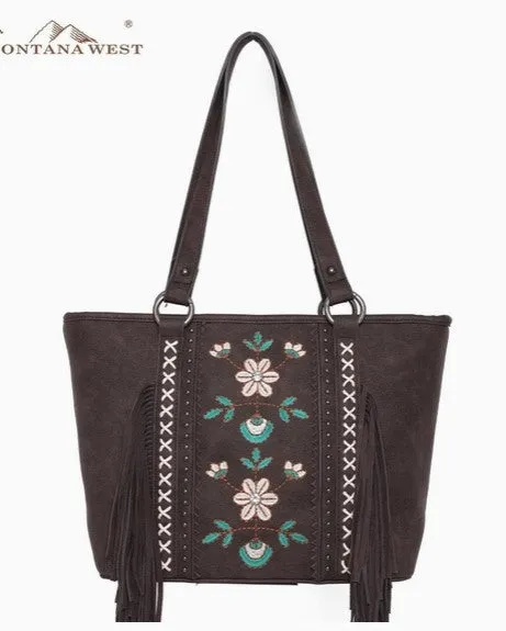 Wrangler Concealed Carry Embroidered Floral Fringe Handbag